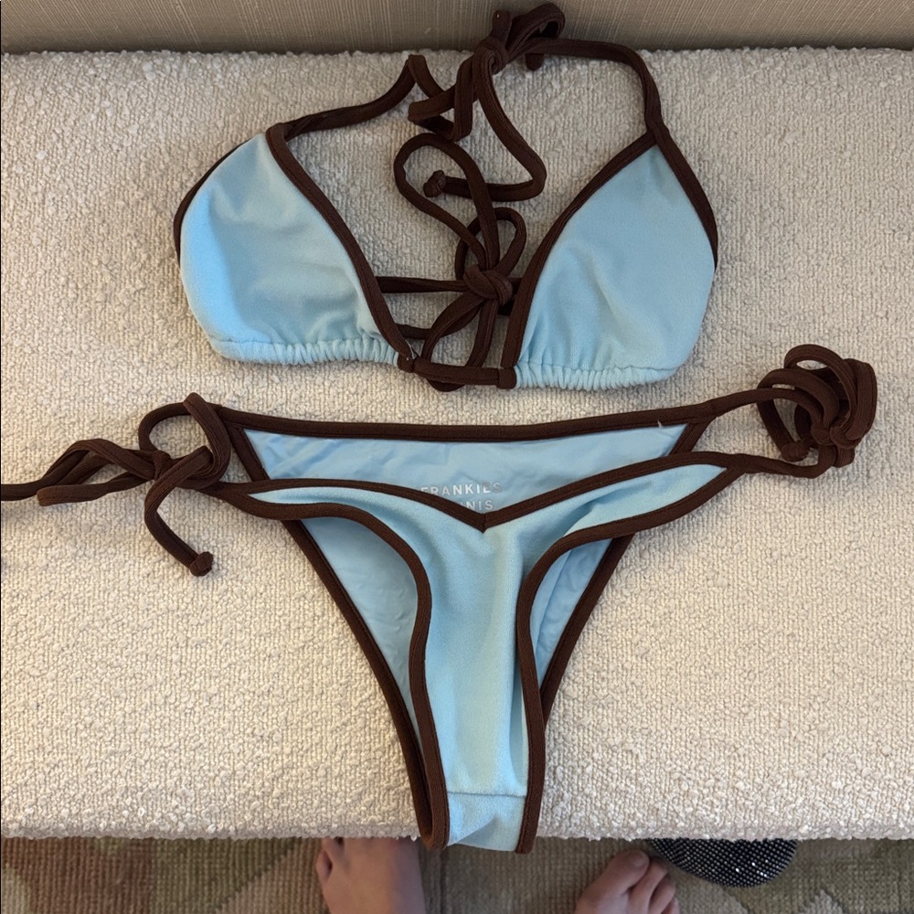 Frankie’s Bikinis Terrycloth Triangle Bikini